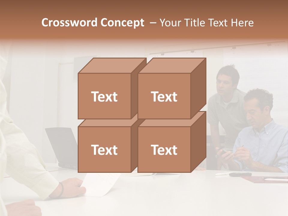 Office Workers In Meeting PowerPoint Template