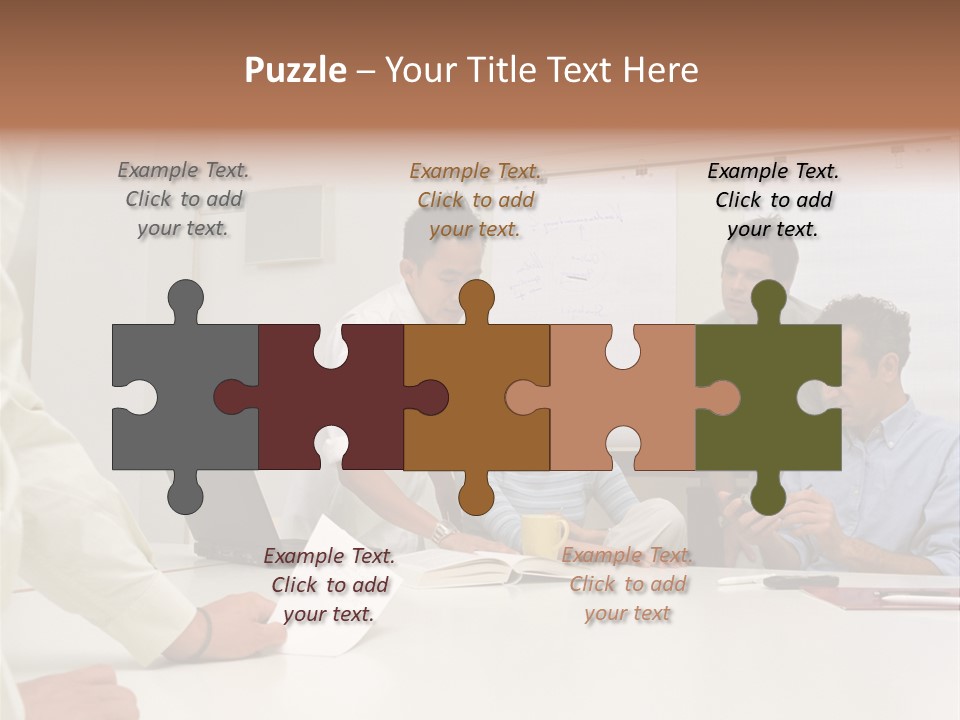 Office Workers In Meeting PowerPoint Template