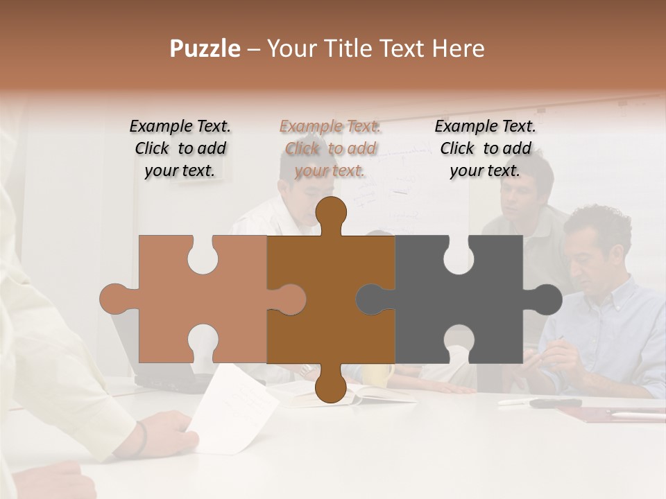 Office Workers In Meeting PowerPoint Template