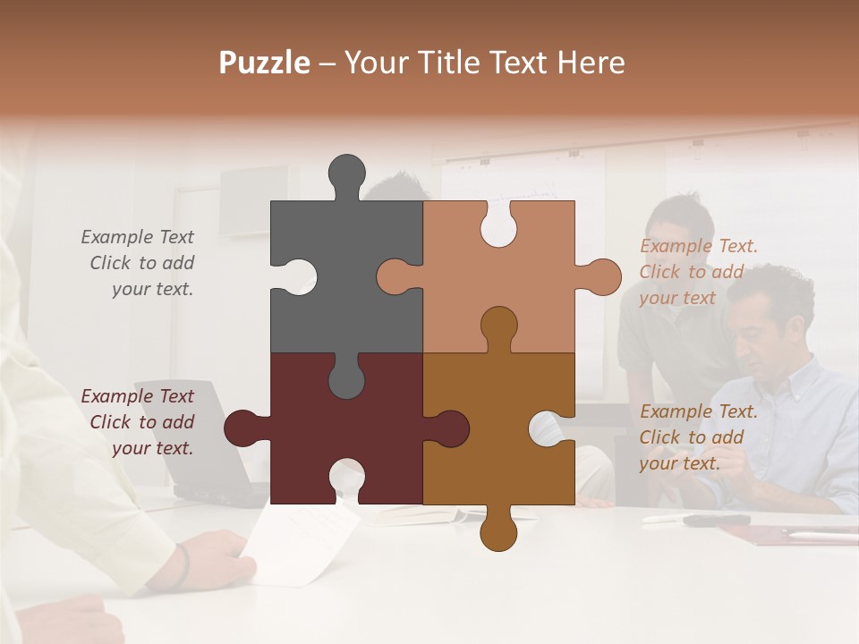 Office Workers In Meeting PowerPoint Template