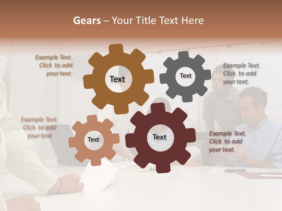 Office Workers In Meeting PowerPoint Template
