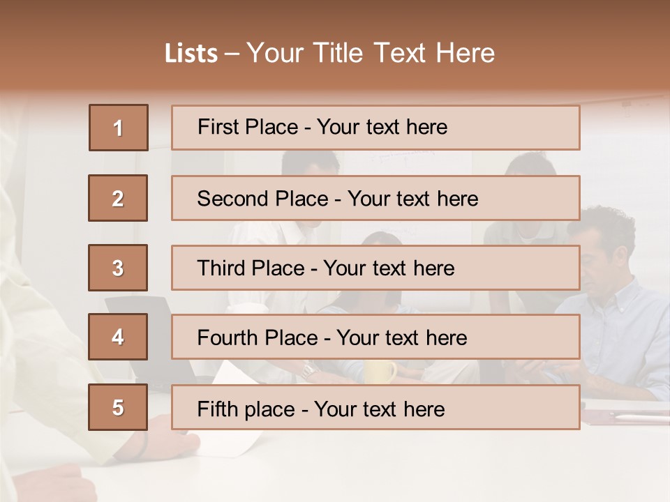 Office Workers In Meeting PowerPoint Template