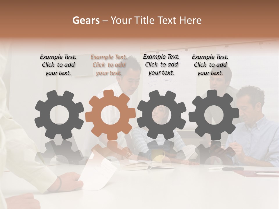 Office Workers In Meeting PowerPoint Template