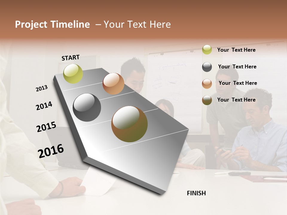 Office Workers In Meeting PowerPoint Template