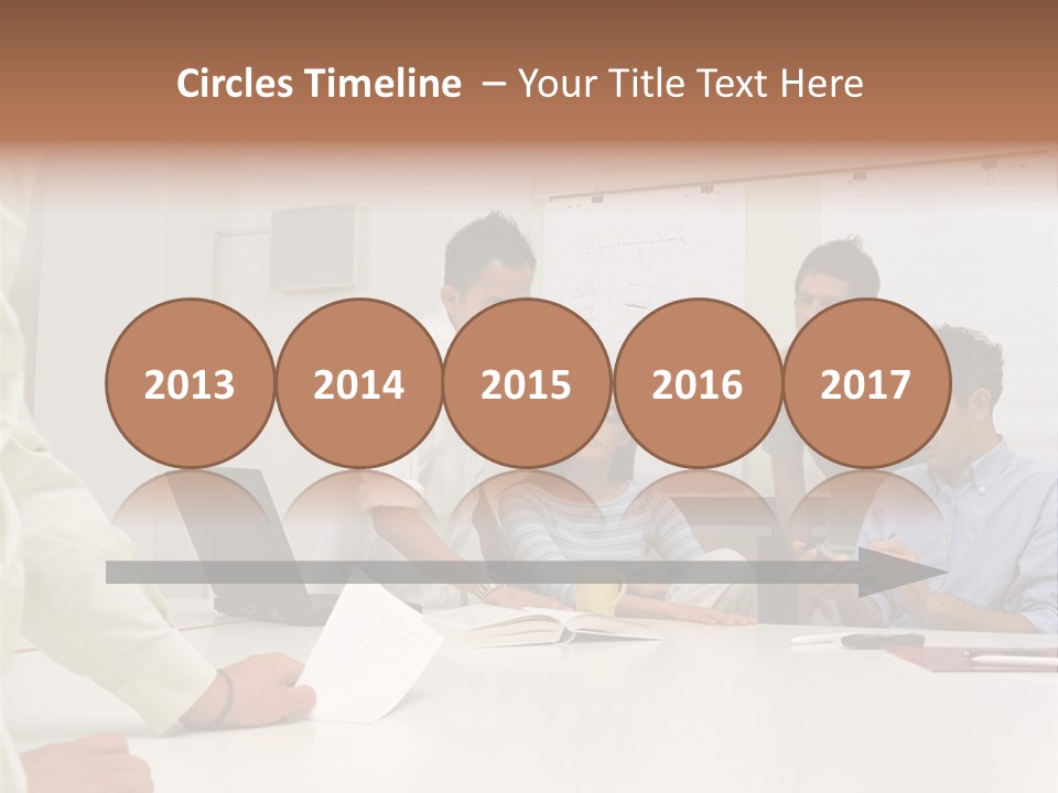 Office Workers In Meeting PowerPoint Template