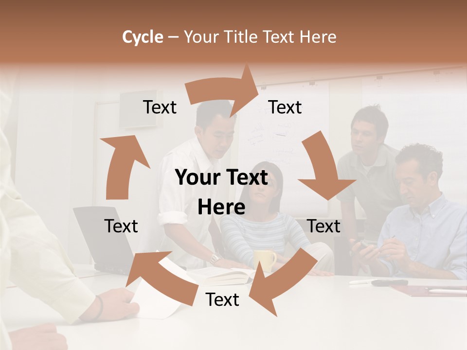 Office Workers In Meeting PowerPoint Template