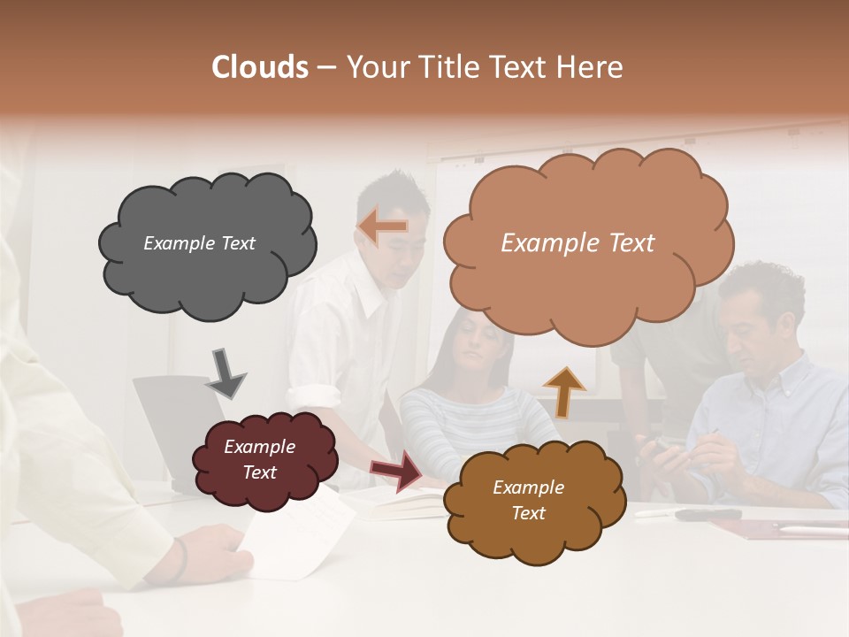 Office Workers In Meeting PowerPoint Template