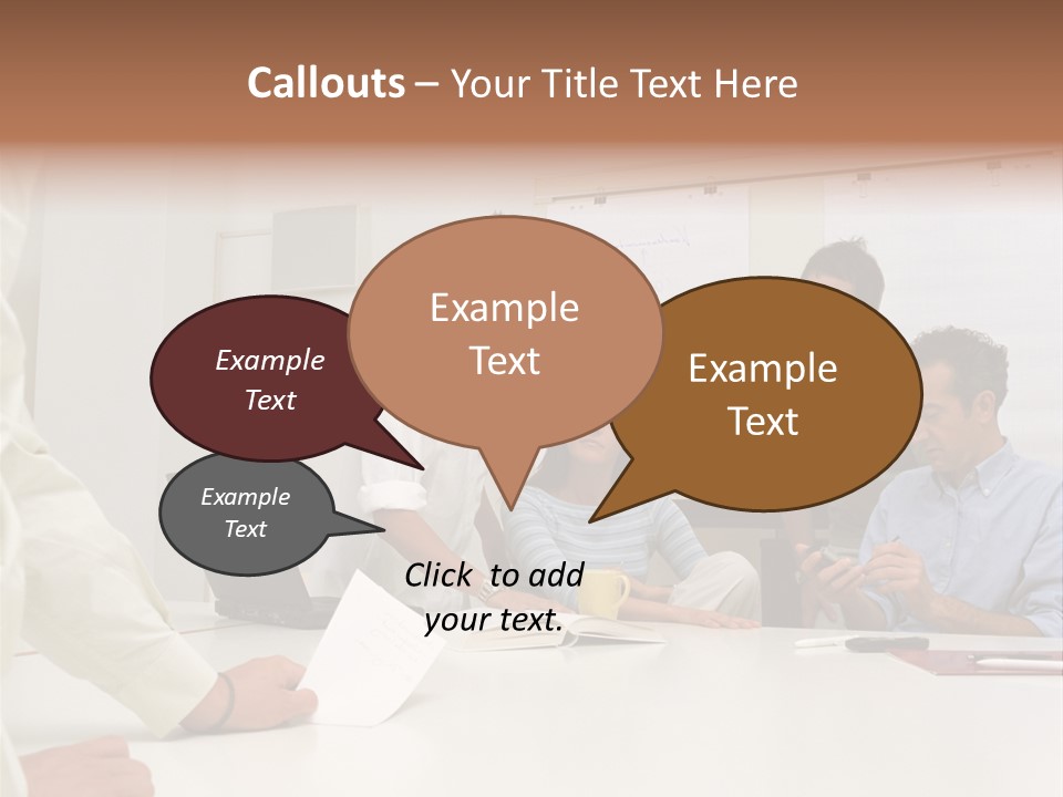 Office Workers In Meeting PowerPoint Template