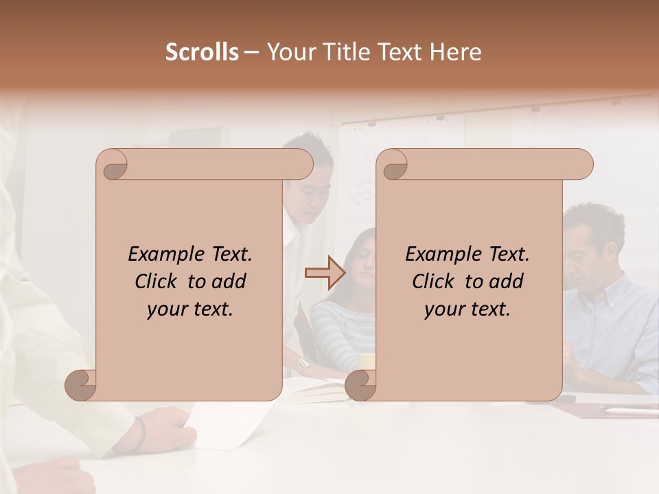 Office Workers In Meeting PowerPoint Template