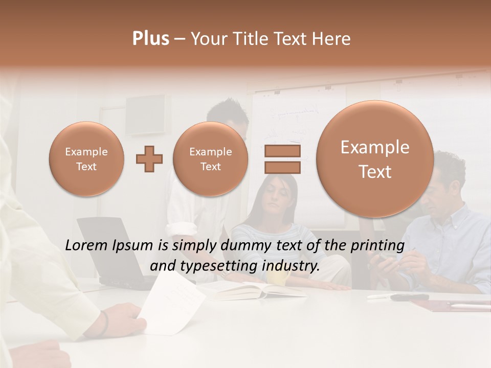 Office Workers In Meeting PowerPoint Template