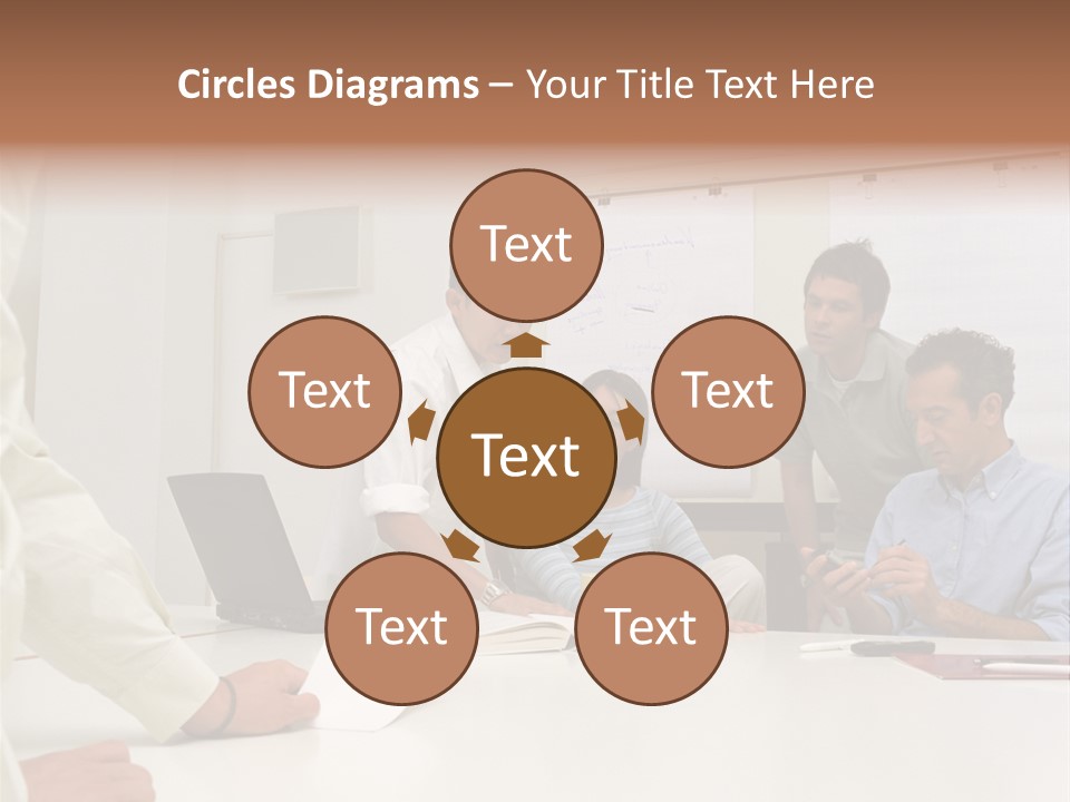 Office Workers In Meeting PowerPoint Template