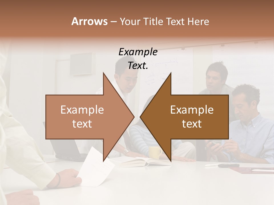 Office Workers In Meeting PowerPoint Template