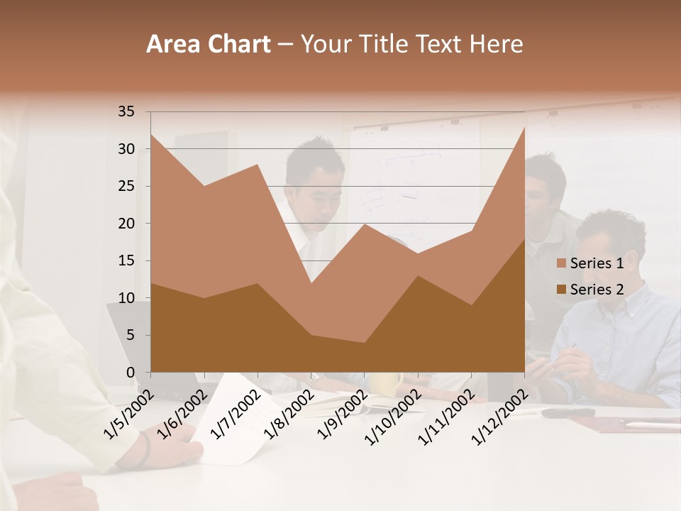 Office Workers In Meeting PowerPoint Template