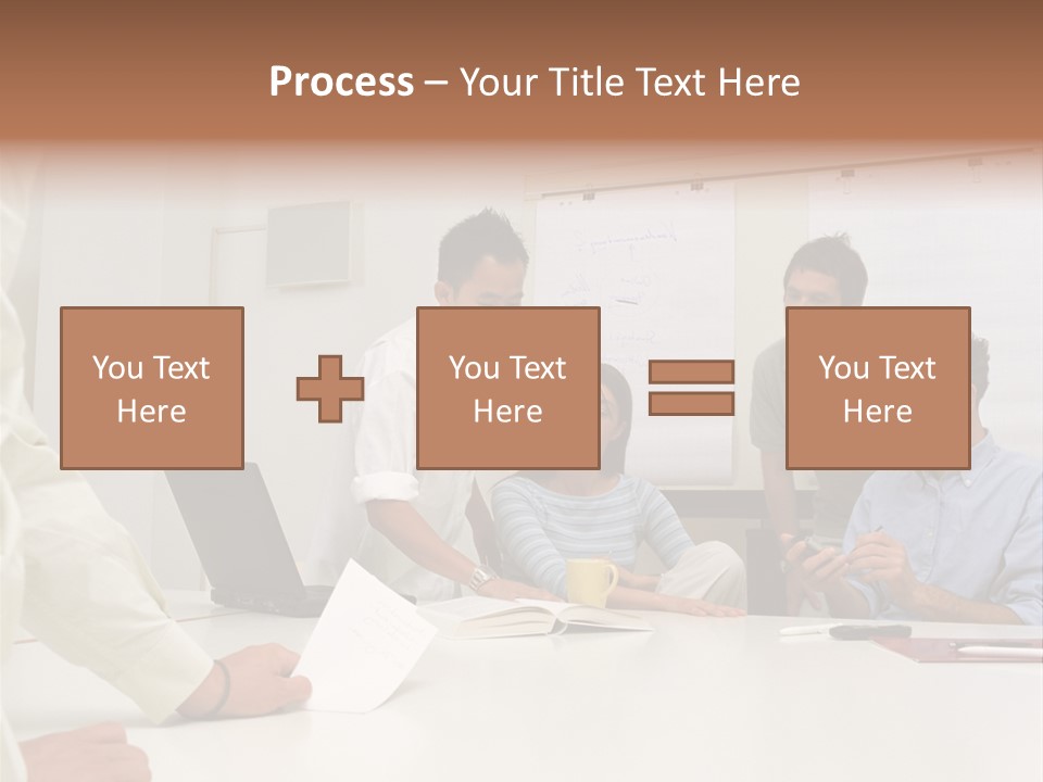 Office Workers In Meeting PowerPoint Template