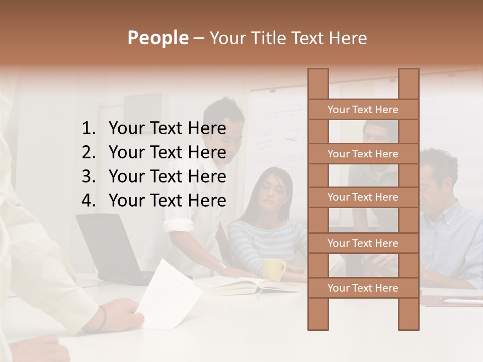 Office Workers In Meeting PowerPoint Template