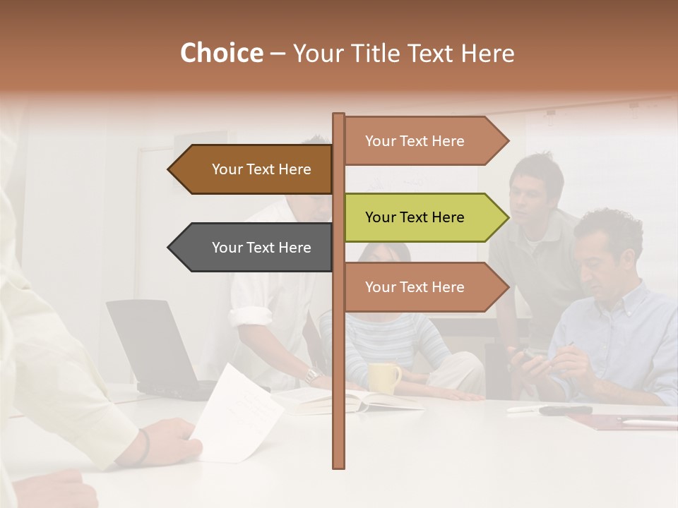 Office Workers In Meeting PowerPoint Template