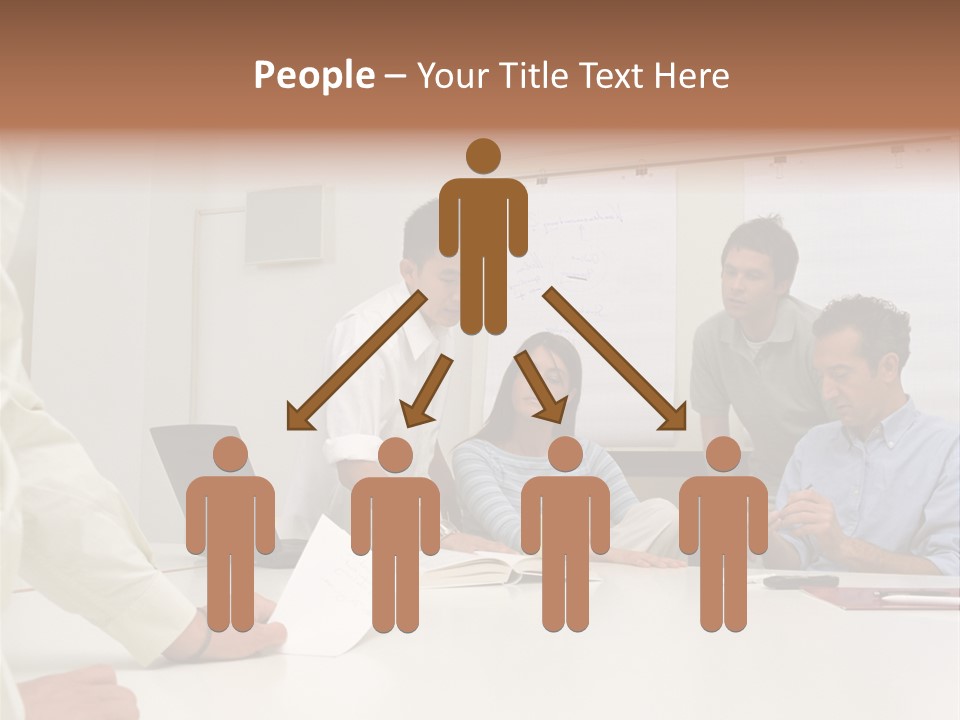 Office Workers In Meeting PowerPoint Template