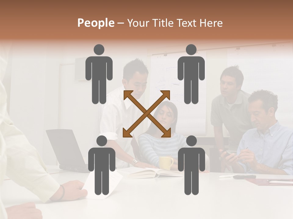 Office Workers In Meeting PowerPoint Template