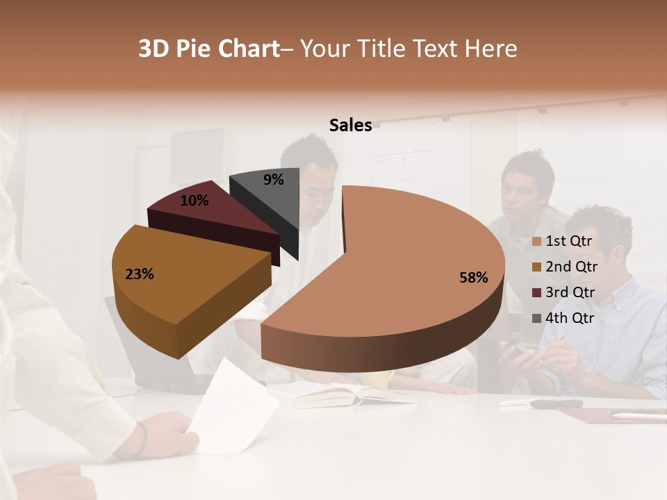 Office Workers In Meeting PowerPoint Template