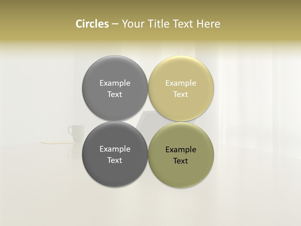 Laptop Computer On Desk PowerPoint Template