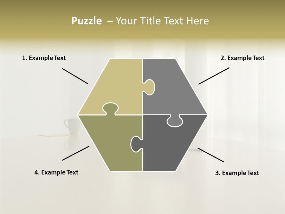 Laptop Computer On Desk PowerPoint Template