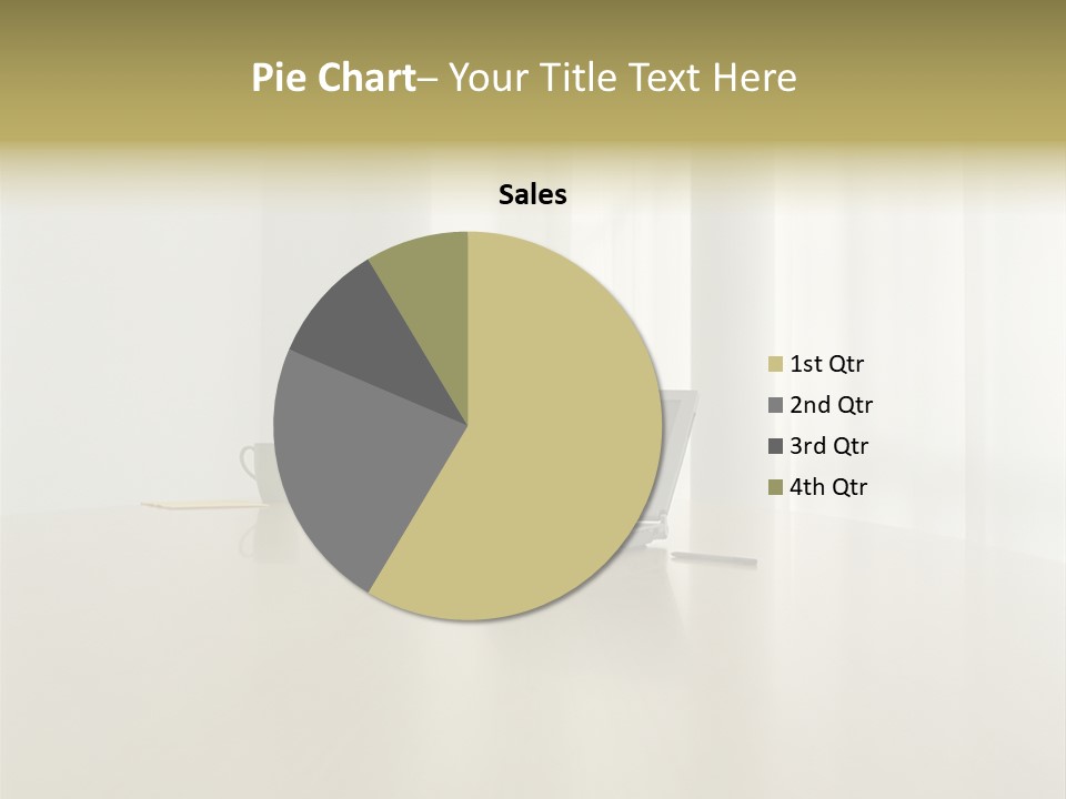 Laptop Computer On Desk PowerPoint Template