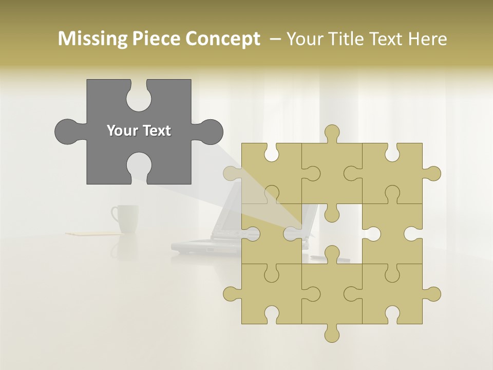 Laptop Computer On Desk PowerPoint Template