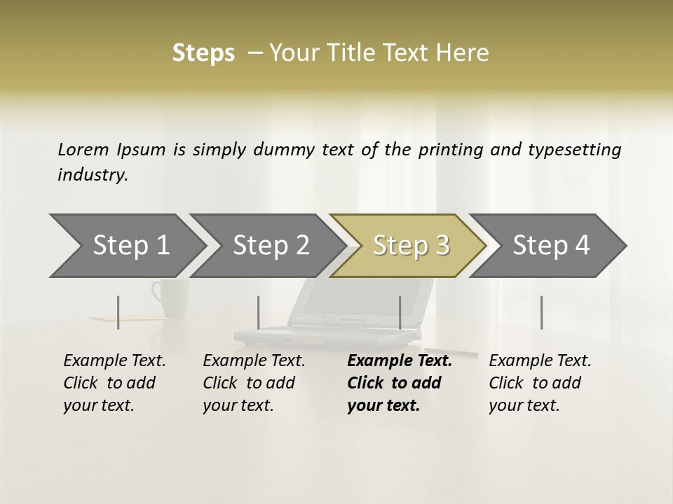 Laptop Computer On Desk PowerPoint Template