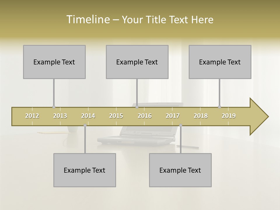 Laptop Computer On Desk PowerPoint Template