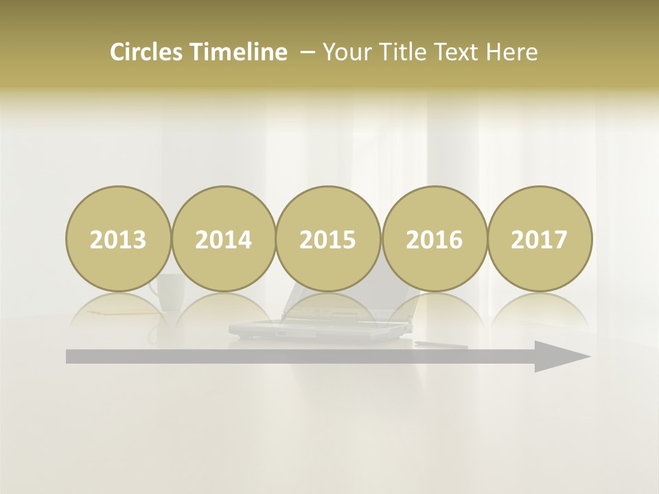 Laptop Computer On Desk PowerPoint Template