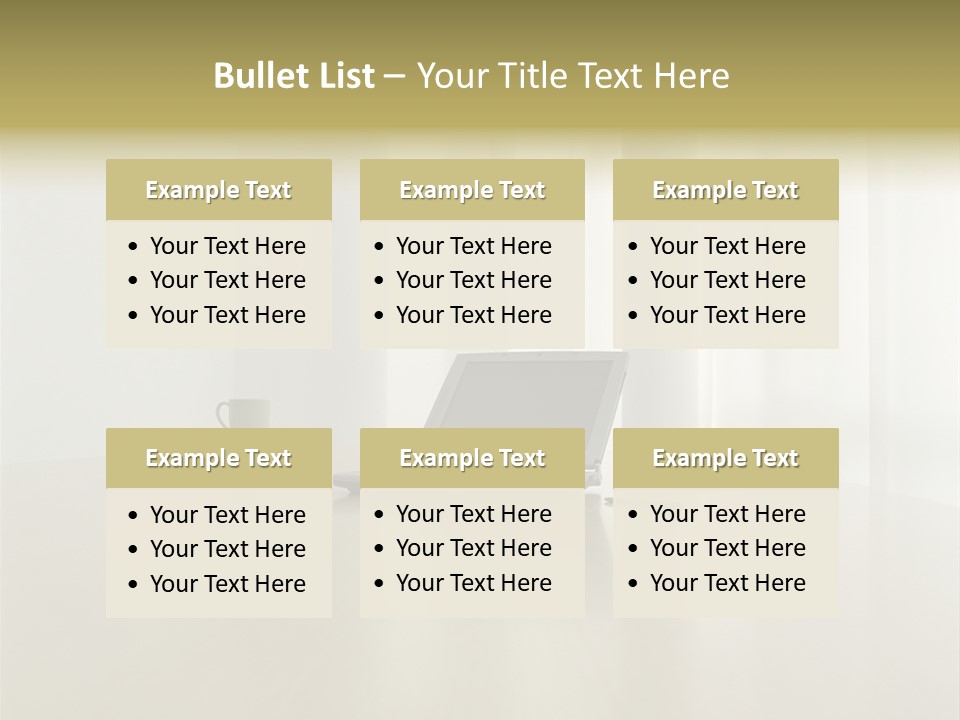 Laptop Computer On Desk PowerPoint Template