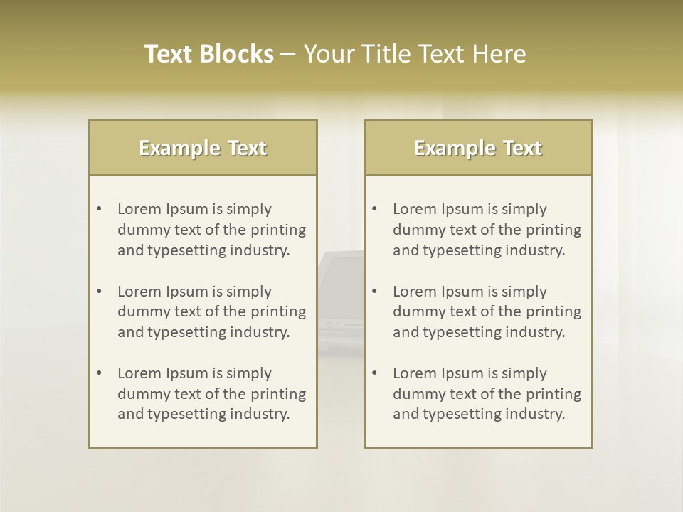 Laptop Computer On Desk PowerPoint Template