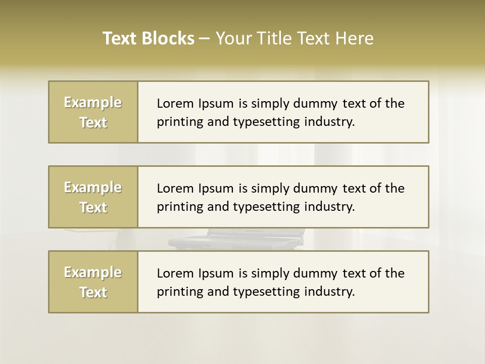 Laptop Computer On Desk PowerPoint Template