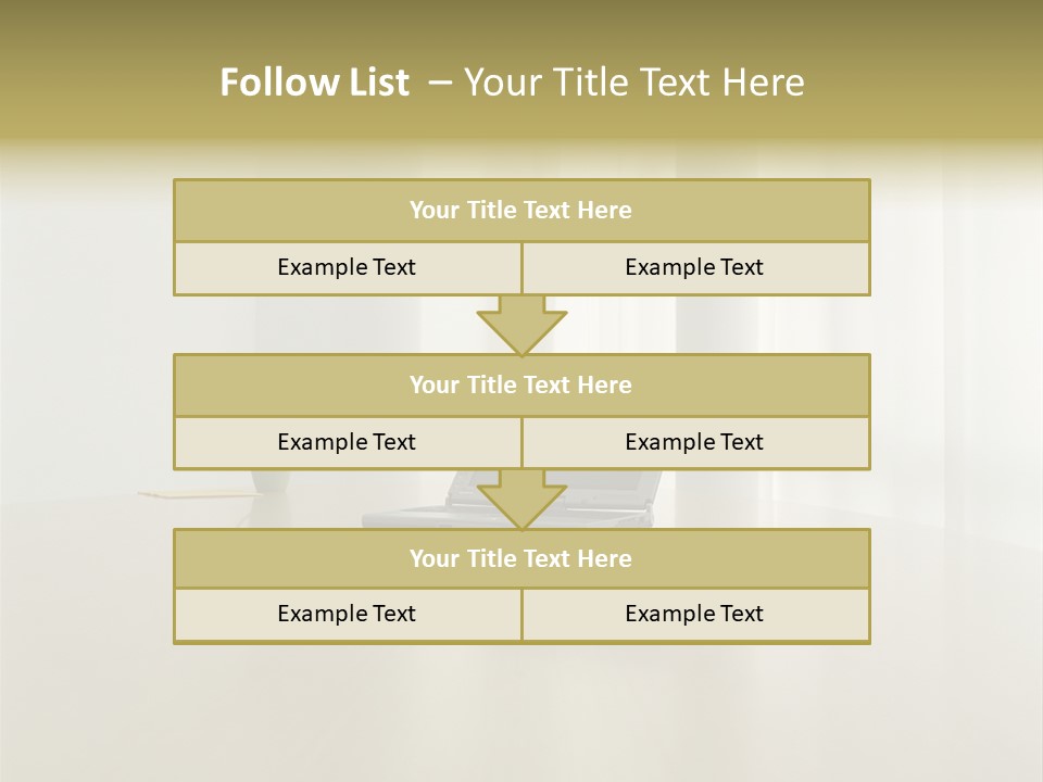 Laptop Computer On Desk PowerPoint Template