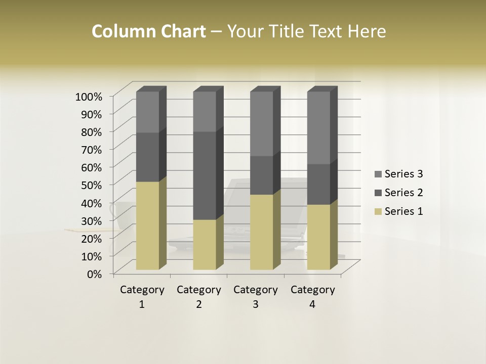 Laptop Computer On Desk PowerPoint Template