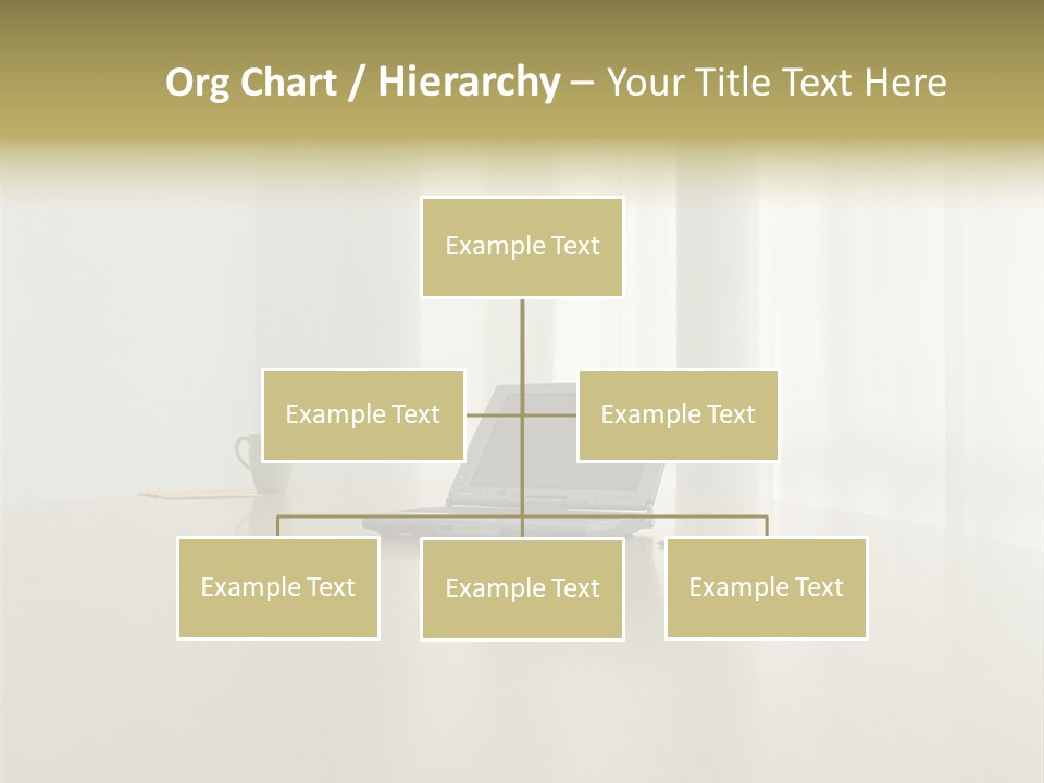 Laptop Computer On Desk PowerPoint Template