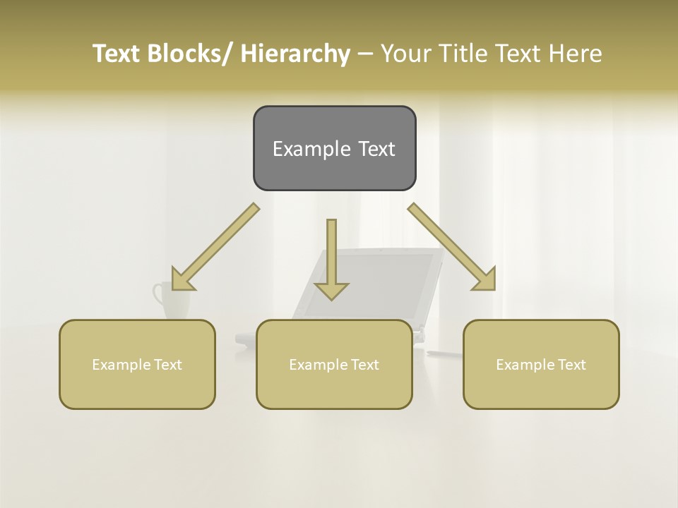 Laptop Computer On Desk PowerPoint Template