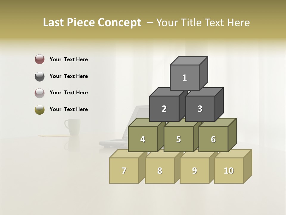 Laptop Computer On Desk PowerPoint Template