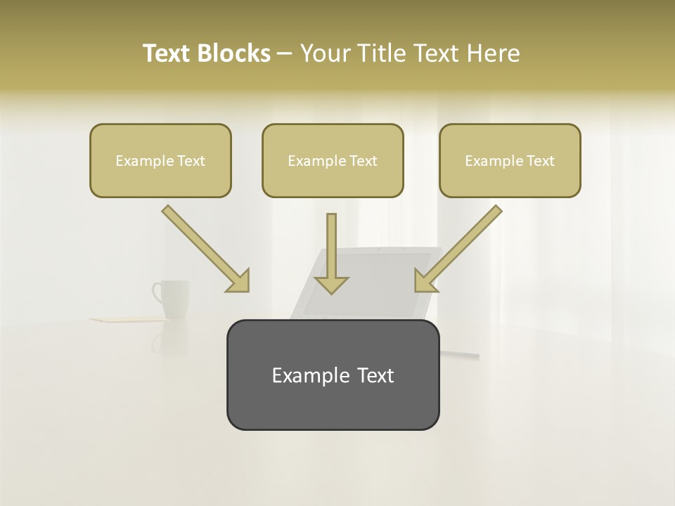 Laptop Computer On Desk PowerPoint Template
