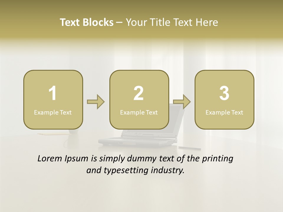Laptop Computer On Desk PowerPoint Template