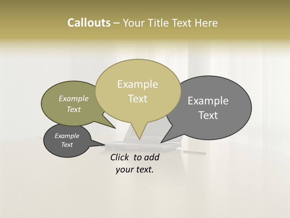 Laptop Computer On Desk PowerPoint Template