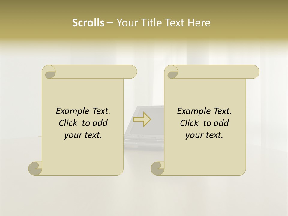 Laptop Computer On Desk PowerPoint Template