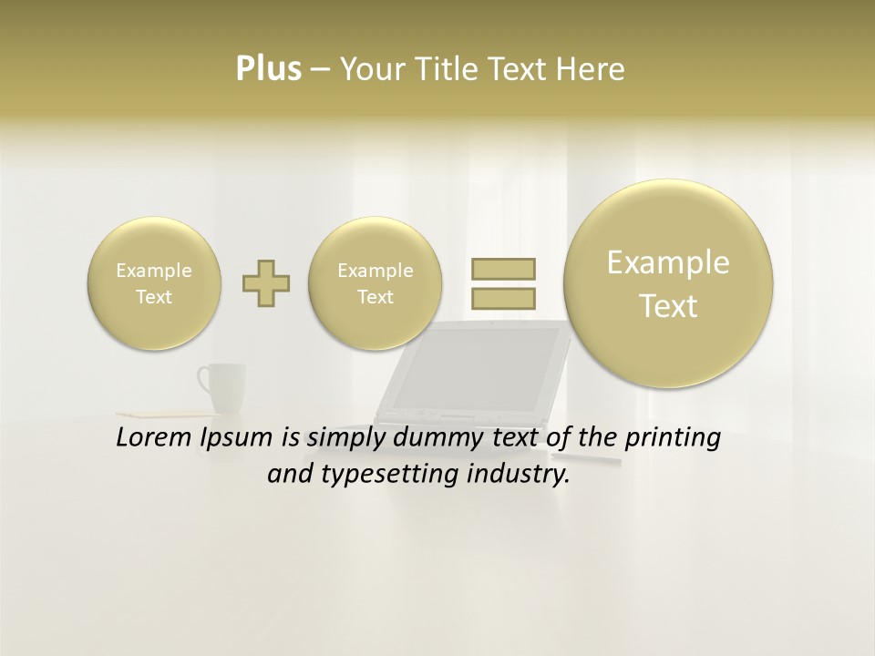 Laptop Computer On Desk PowerPoint Template