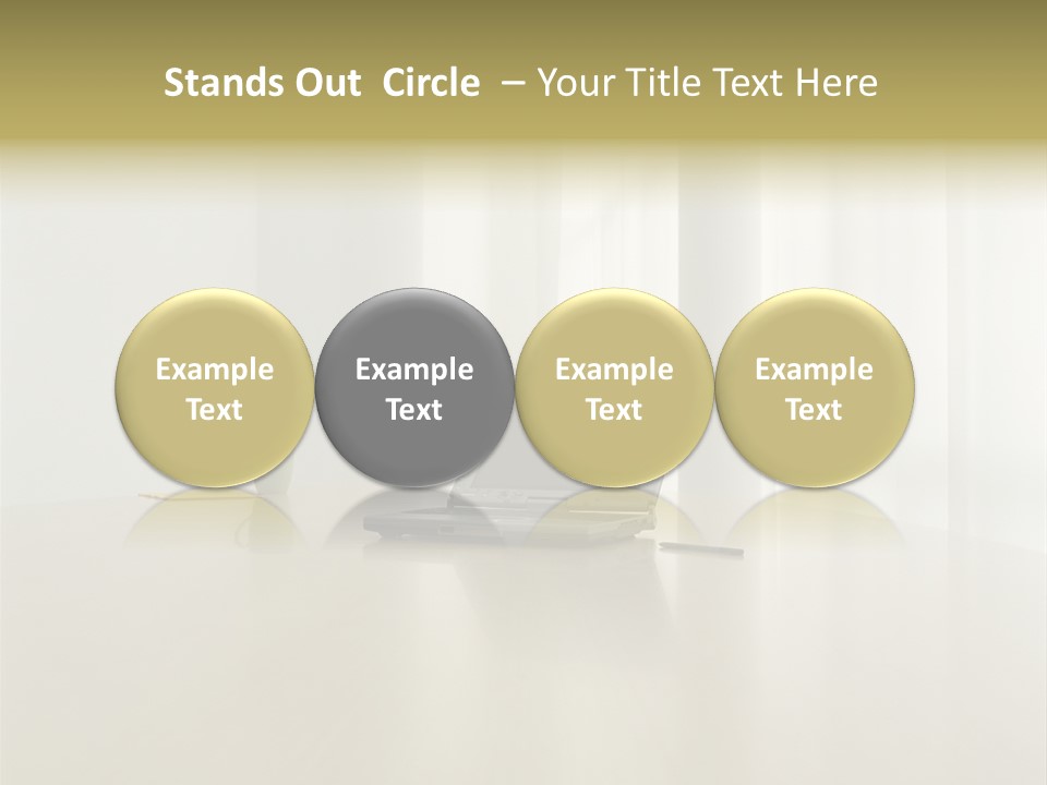 Laptop Computer On Desk PowerPoint Template