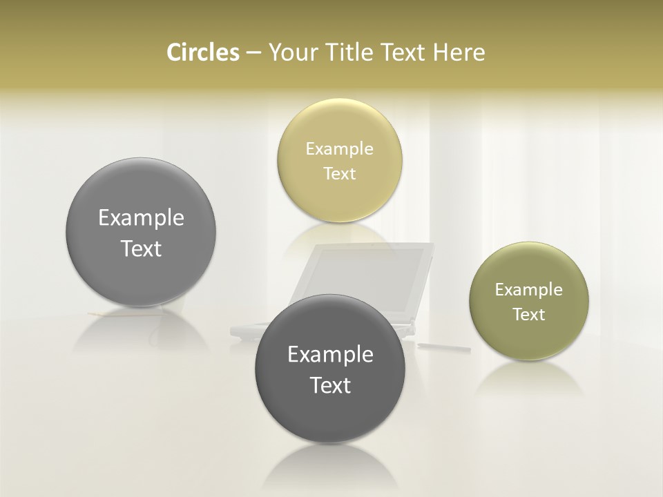 Laptop Computer On Desk PowerPoint Template