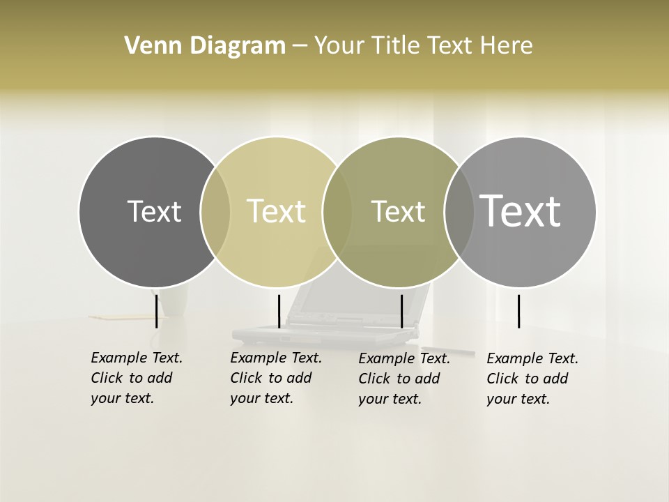 Laptop Computer On Desk PowerPoint Template