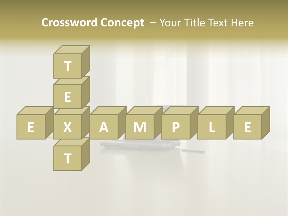 Laptop Computer On Desk PowerPoint Template
