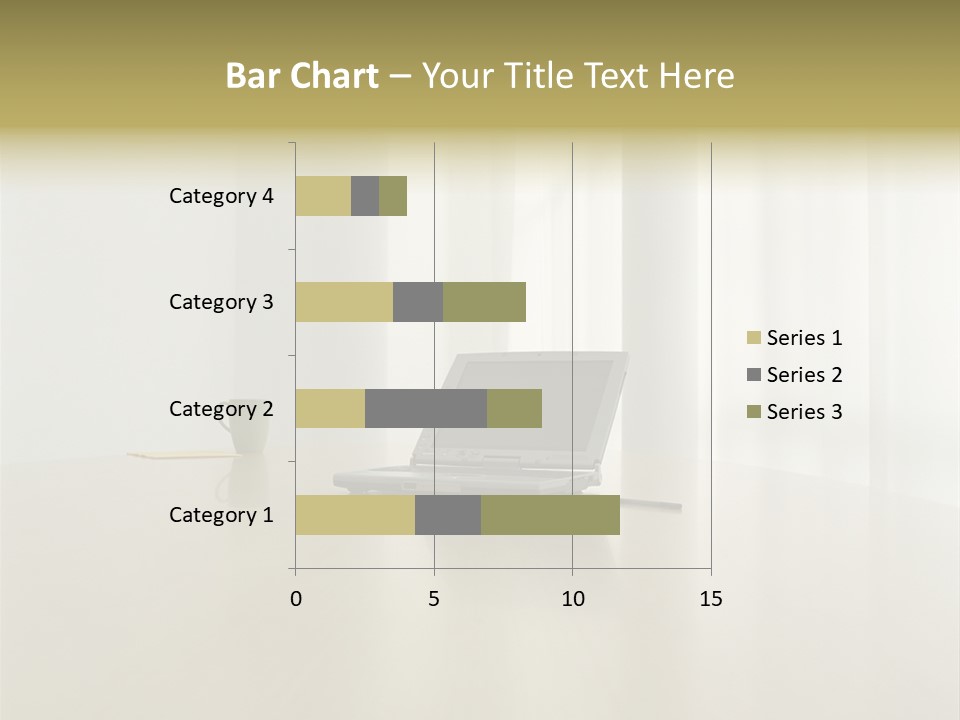 Laptop Computer On Desk PowerPoint Template