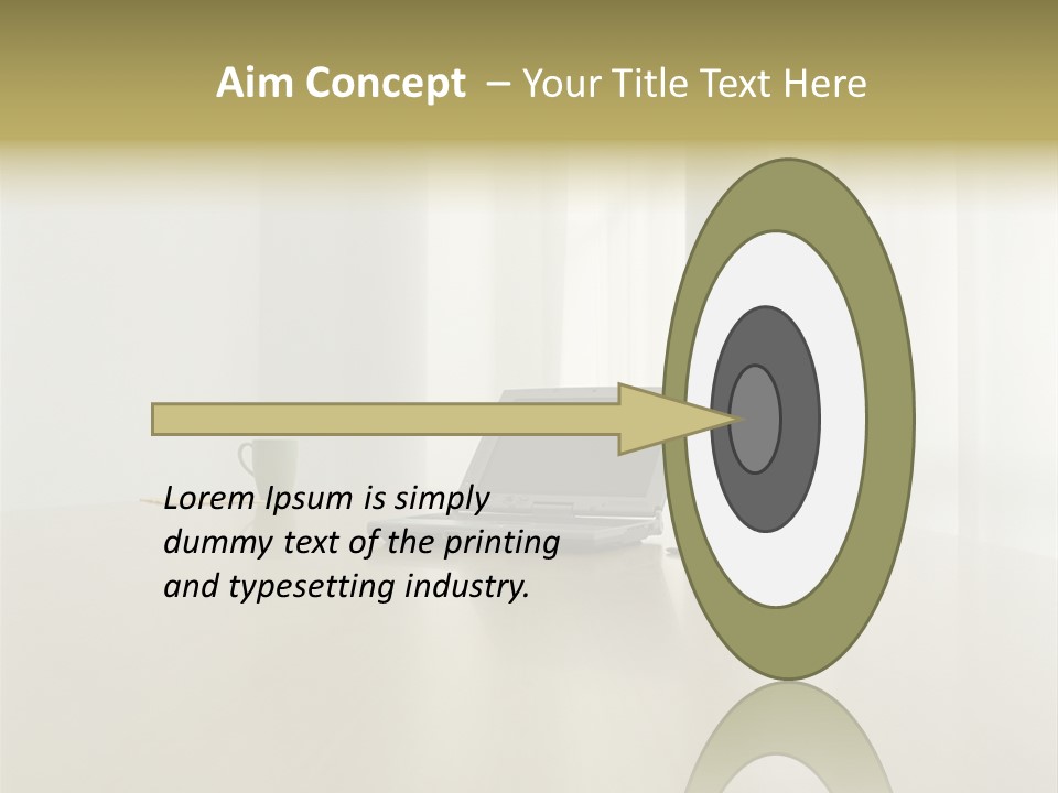 Laptop Computer On Desk PowerPoint Template