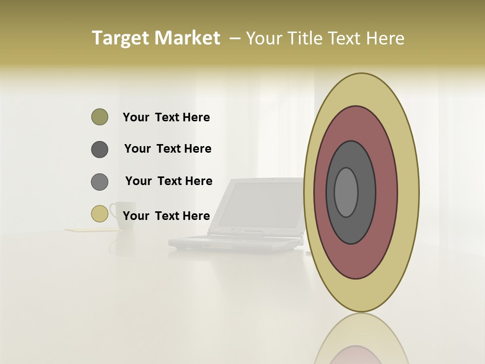 Laptop Computer On Desk PowerPoint Template